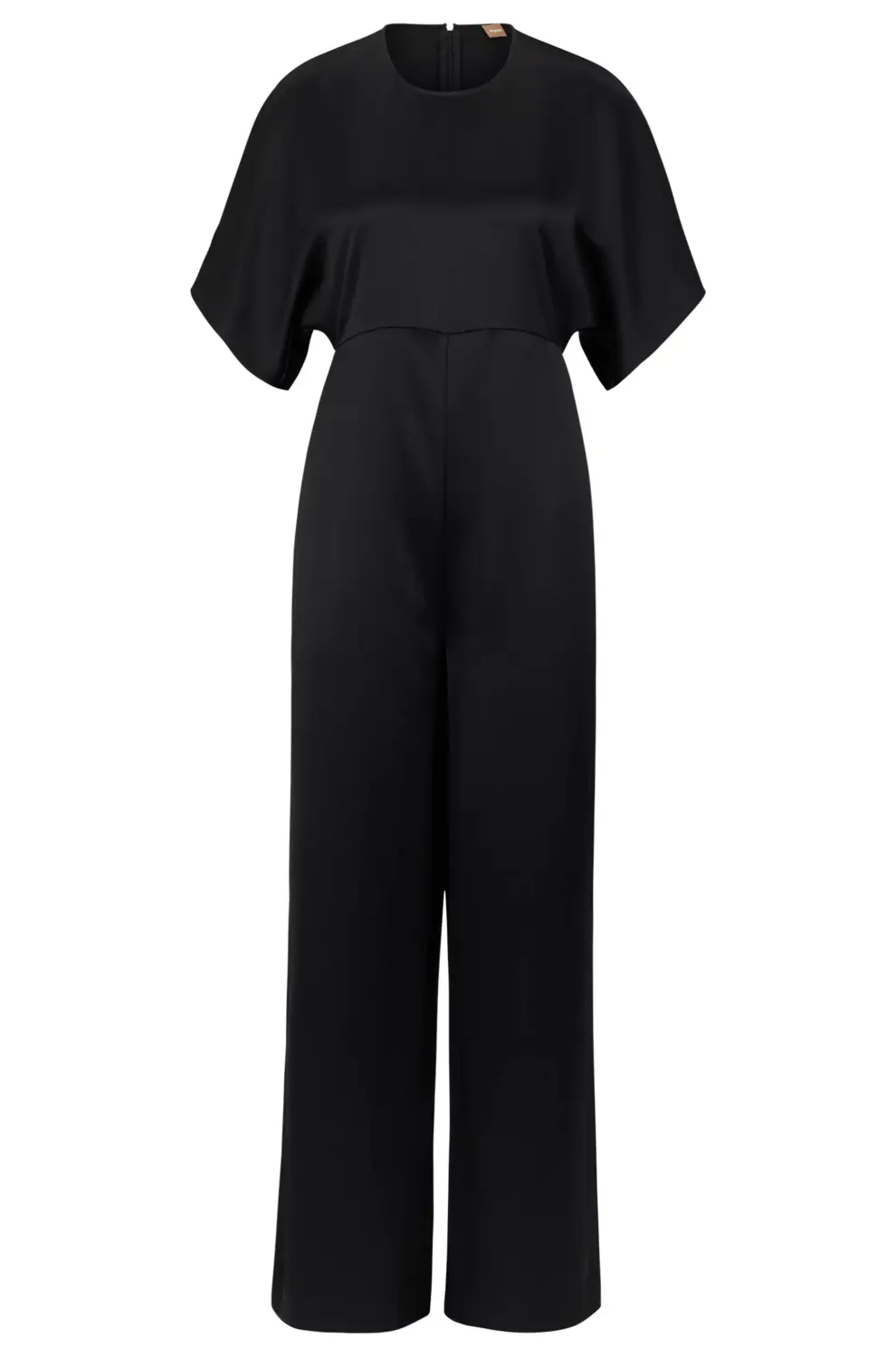 

Комбинезон Boss Short-sleeved Slim-fit In Satin, черный
