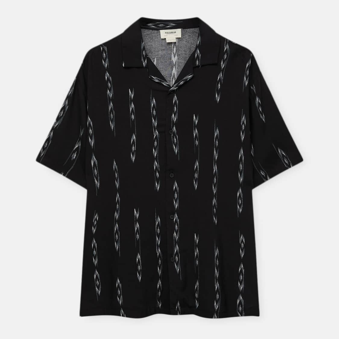 

Рубашка Pull&Bear с коротким рукавом, черный/белый