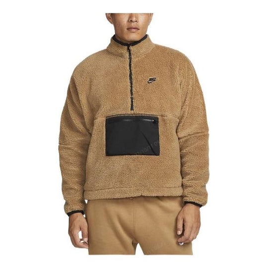 Куртка Nike Club Winter half-zip fleece jacket 'Tan' DQ4881-258, загар