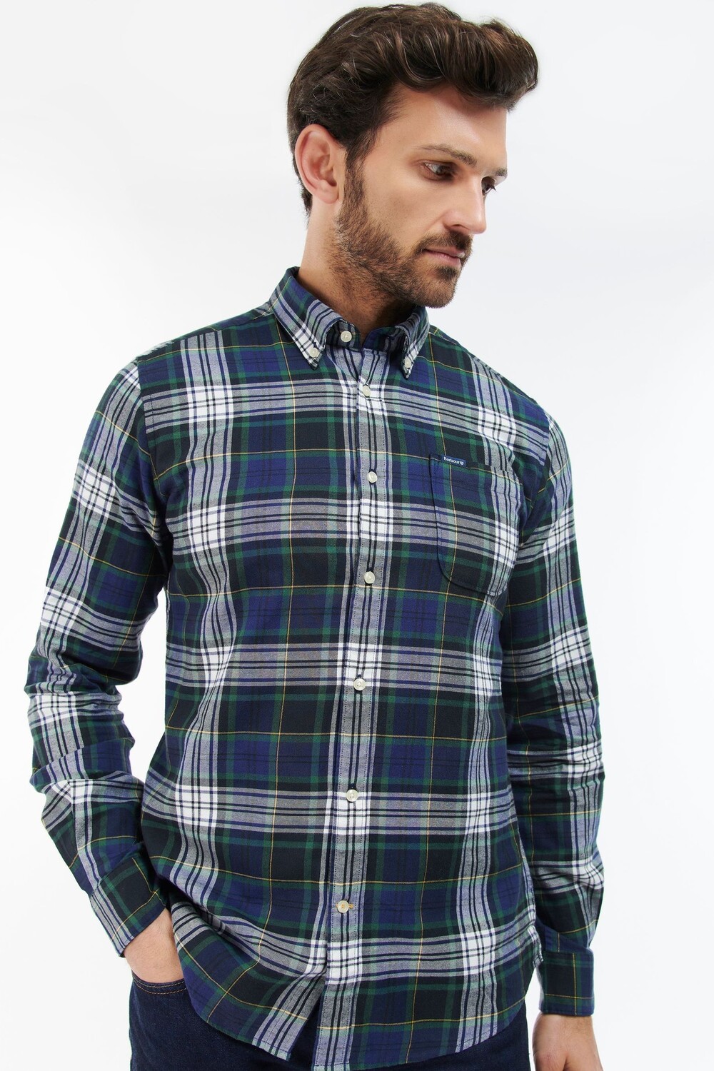 

Приталенная рубашка Crossfell Barbour, синий