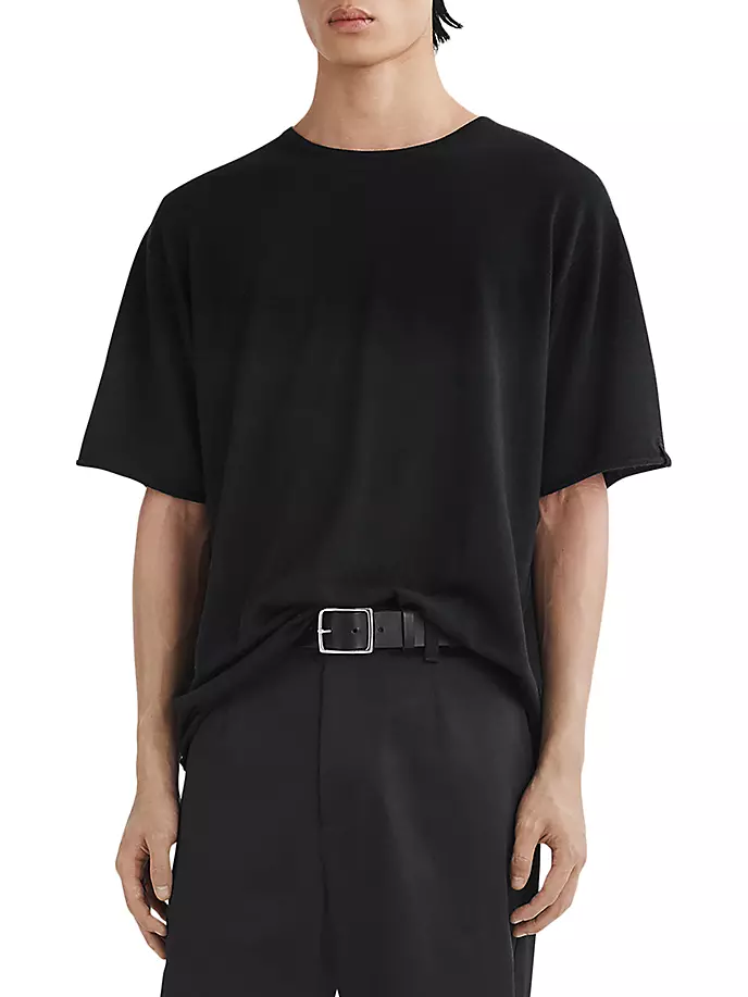 

Вязаная футболка Reid из шерсти мериноса Rag & Bone, черный