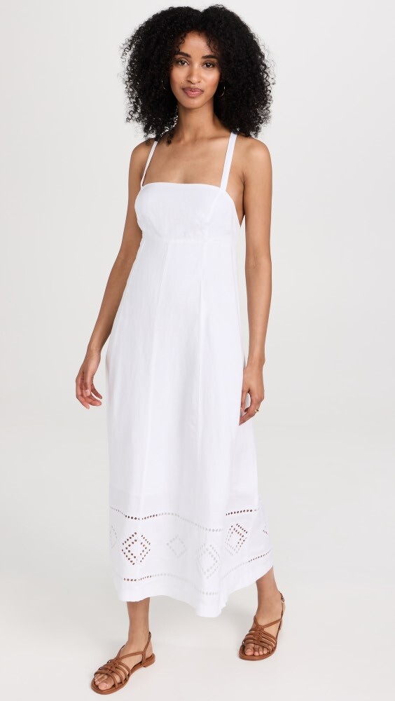 

Платье миди Madewell Embroidered Eyelet Tie-Back Cami
