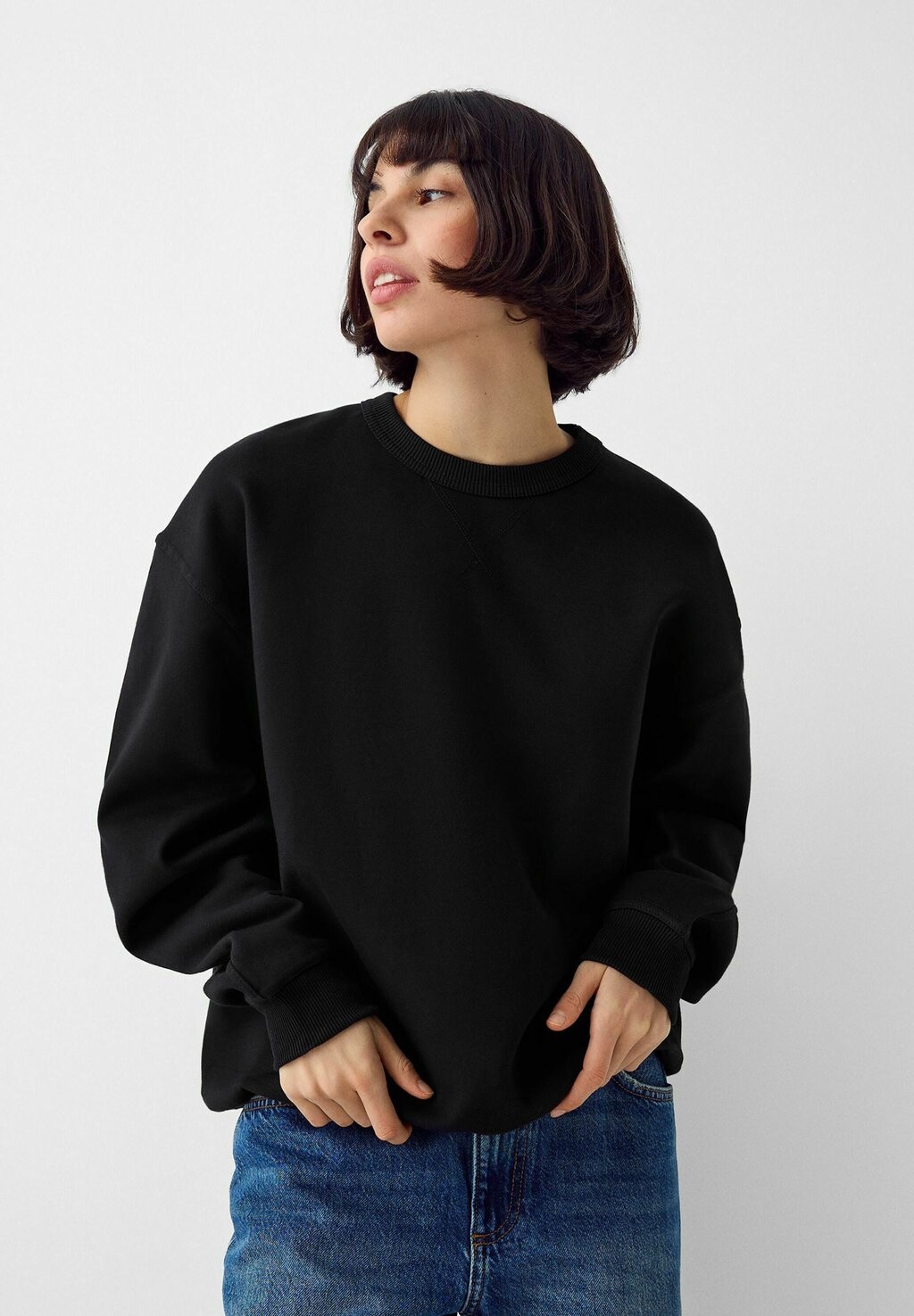 

Толстовка Interlock Bershka, черный