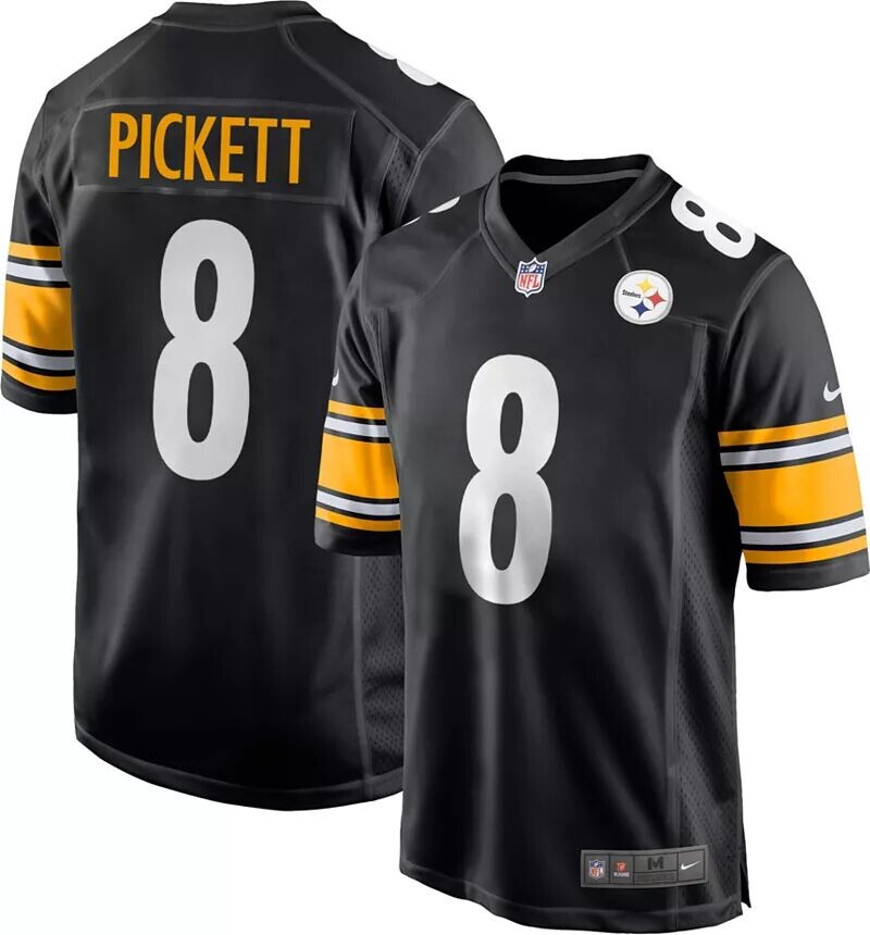 

Мужская черная игровая майка Nike Pittsburgh Steelers Kenny Pickett #8