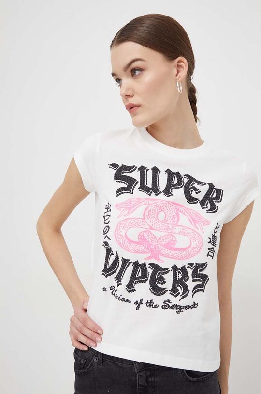 

Хлопковая футболка Superdry, бежевый