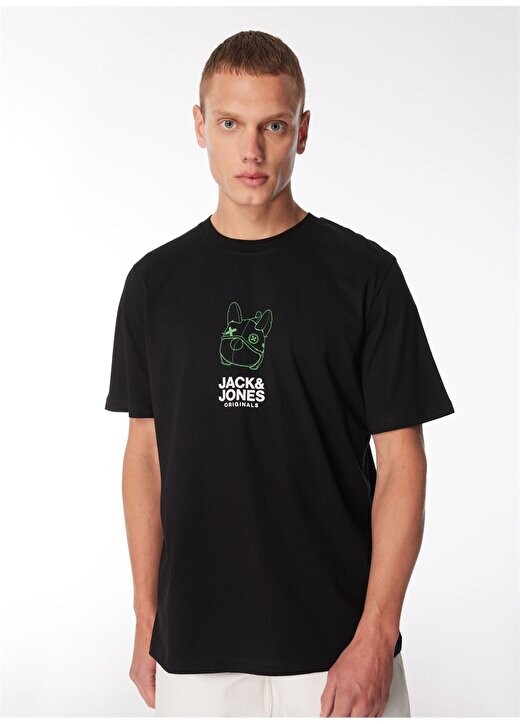 

Черная мужская футболка с круглым воротником JORPAL TEE SS CREW NECK EXC Jack & Jones, черный