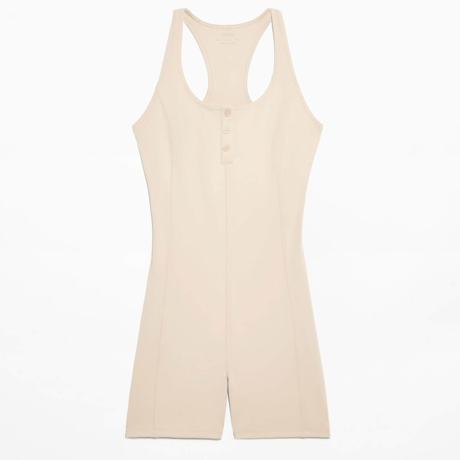 Комбинезон Oysho Comfortlux Open Back Short, светло-бежевый