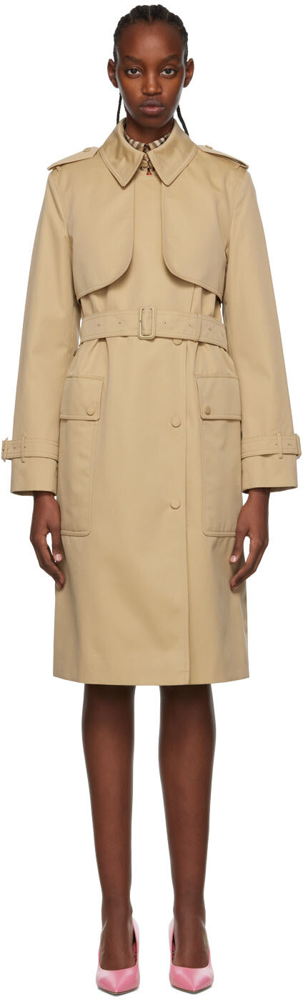 

Бежевый хлопковый тренч Burberry