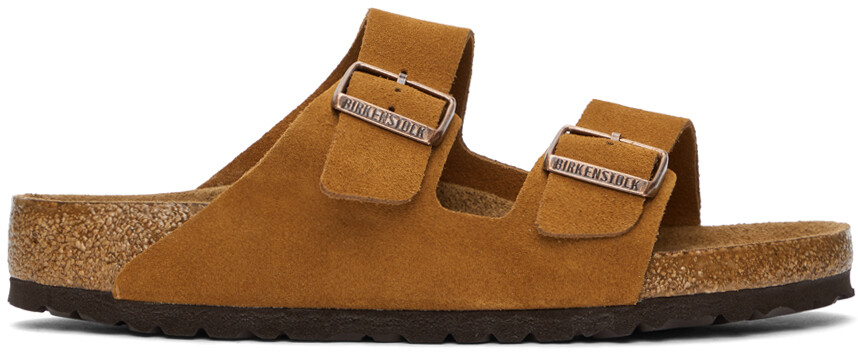 

Светло-коричневые замшевые сандалии Arizona с мягкой стелькой Birkenstock