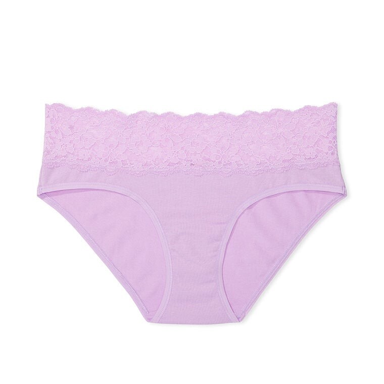 

Трусы Victoria's Secret Posey Lace Waist Cotton Hiphugger, лиловый