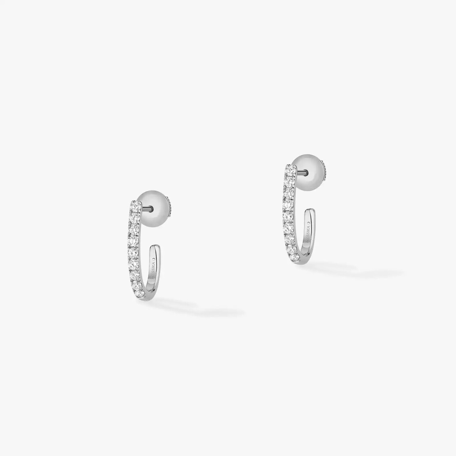 

Серьги Messika Gatsby Xs Hoop, белое золото/бриллианты