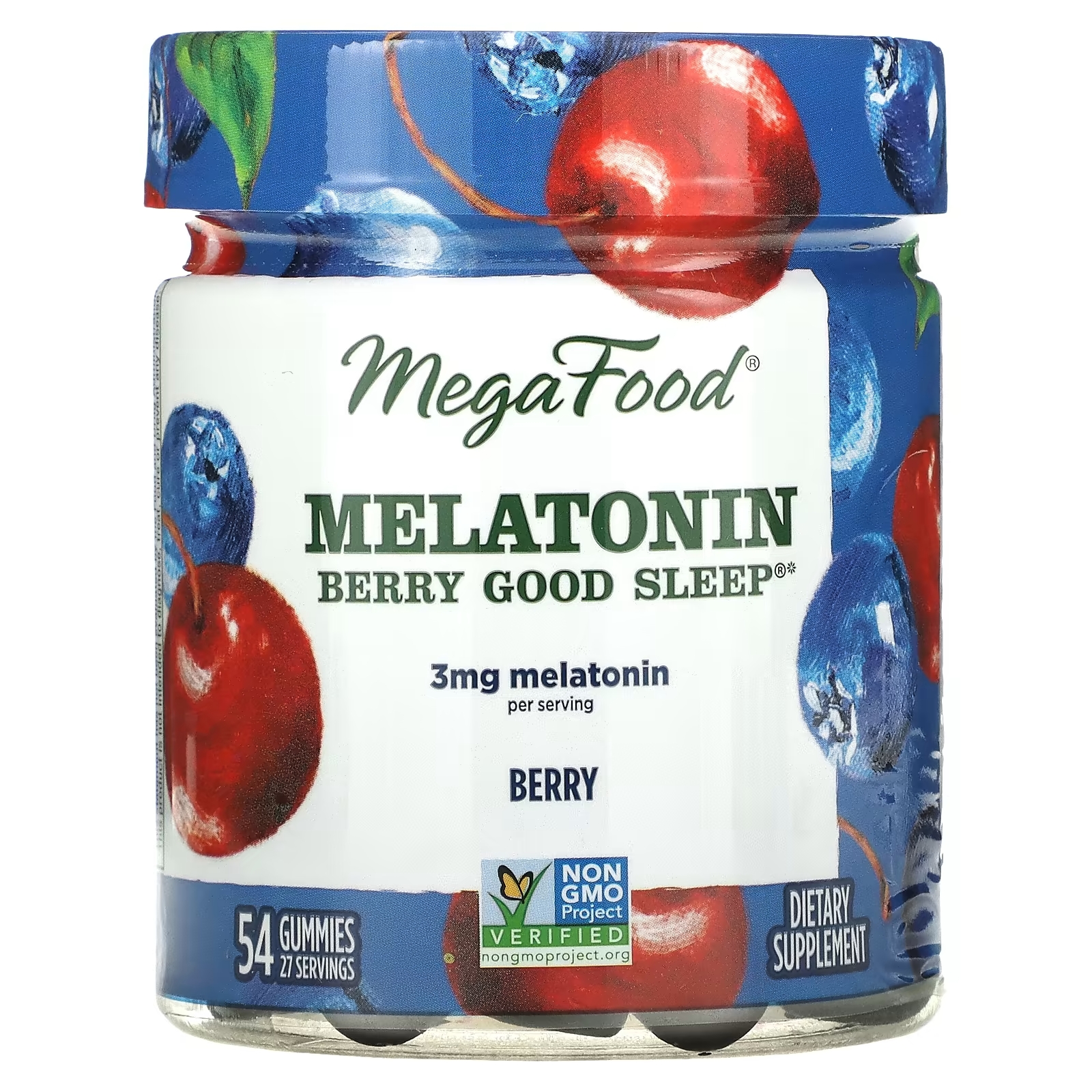 Мелатонин MegaFood Good Sleep, ягодный, 54 жевательные таблетки megafood бузина поддержка иммунитета ягоды 54 жевательные таблетки
