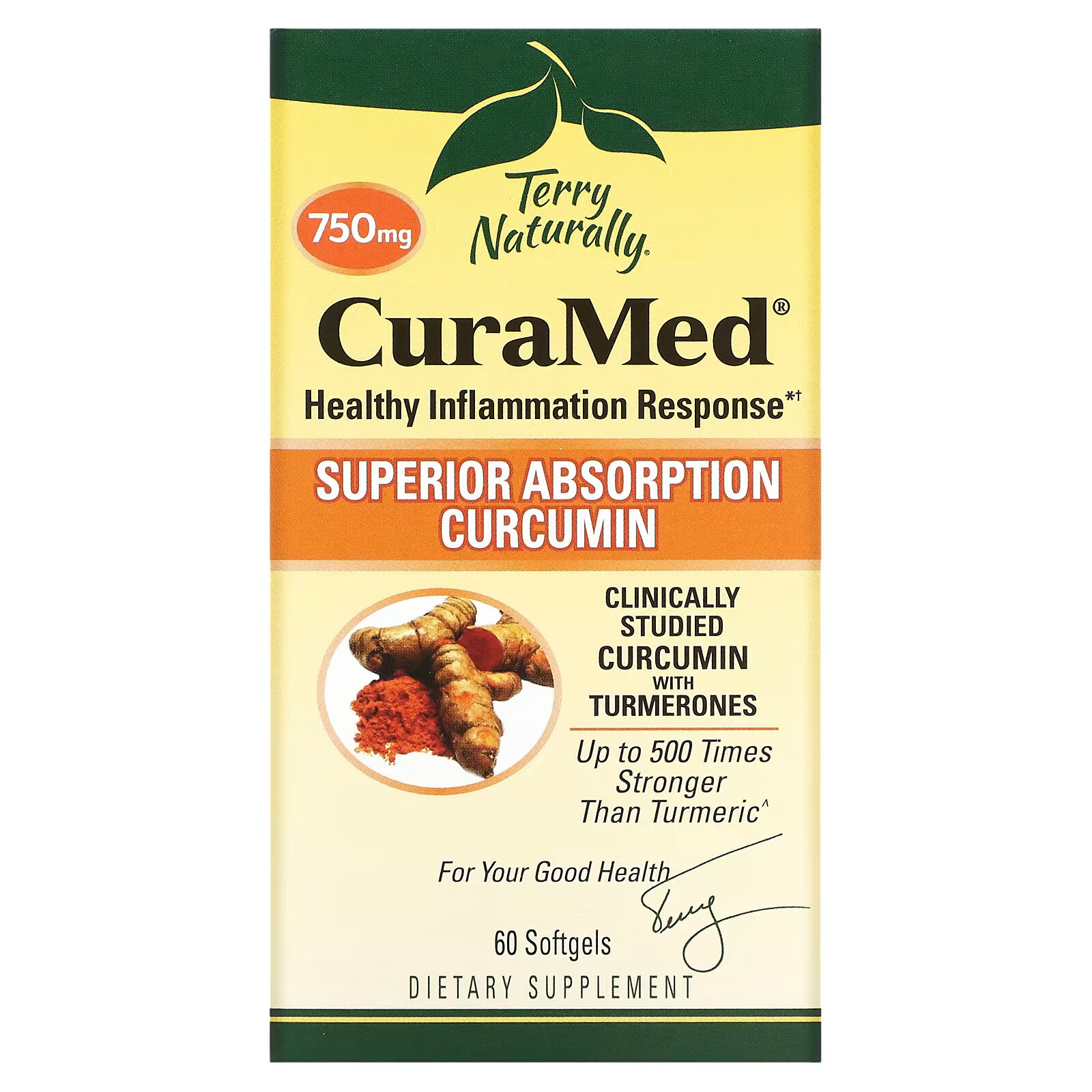 Terry Naturally, CuraMed, 750 мг, 60 гелевых капсул terry naturally curamed 375 мг 120 мягких желатиновых капсул