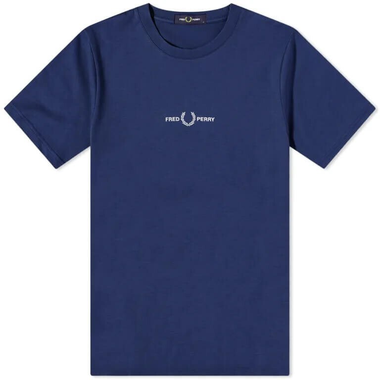 

Футболка с вышивкой Fred Perry, темно-синий