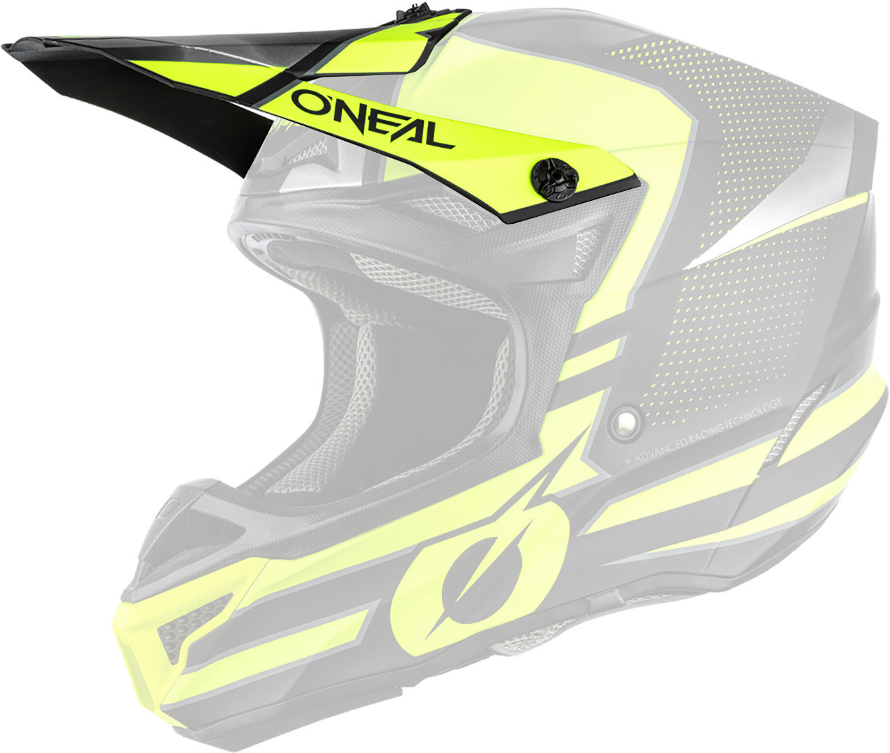 цена Козырек шлема Oneal 5Series Polyacrylite Sleek, черный/желтый