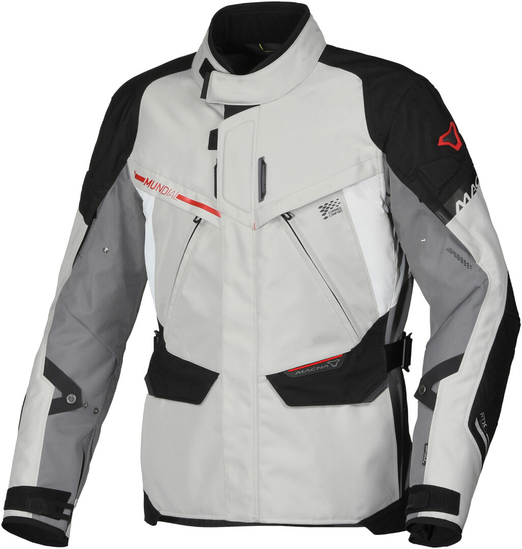 Куртка Macna Mundial водонепроницаемая мотоциклетная текстильная, светло-серый/черный водонепроницаемая куртка pit 2023 fox серый черный