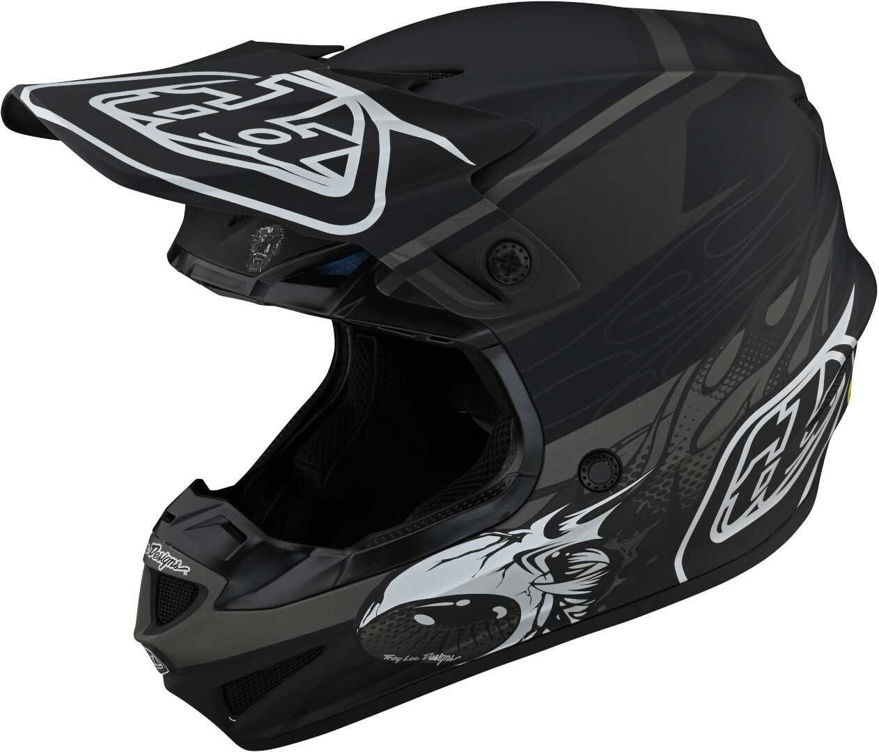 Шлем Troy Lee Designs SE4 Polyacrylite MIPS Skooly для мотокросса, черный