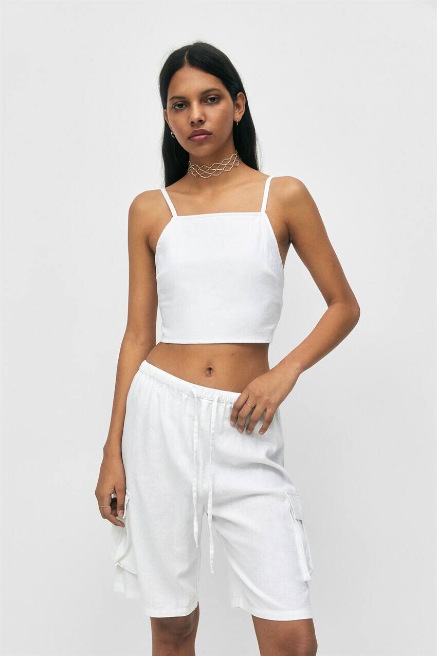 

Шорты-бермуды карго Pull&Bear, белый