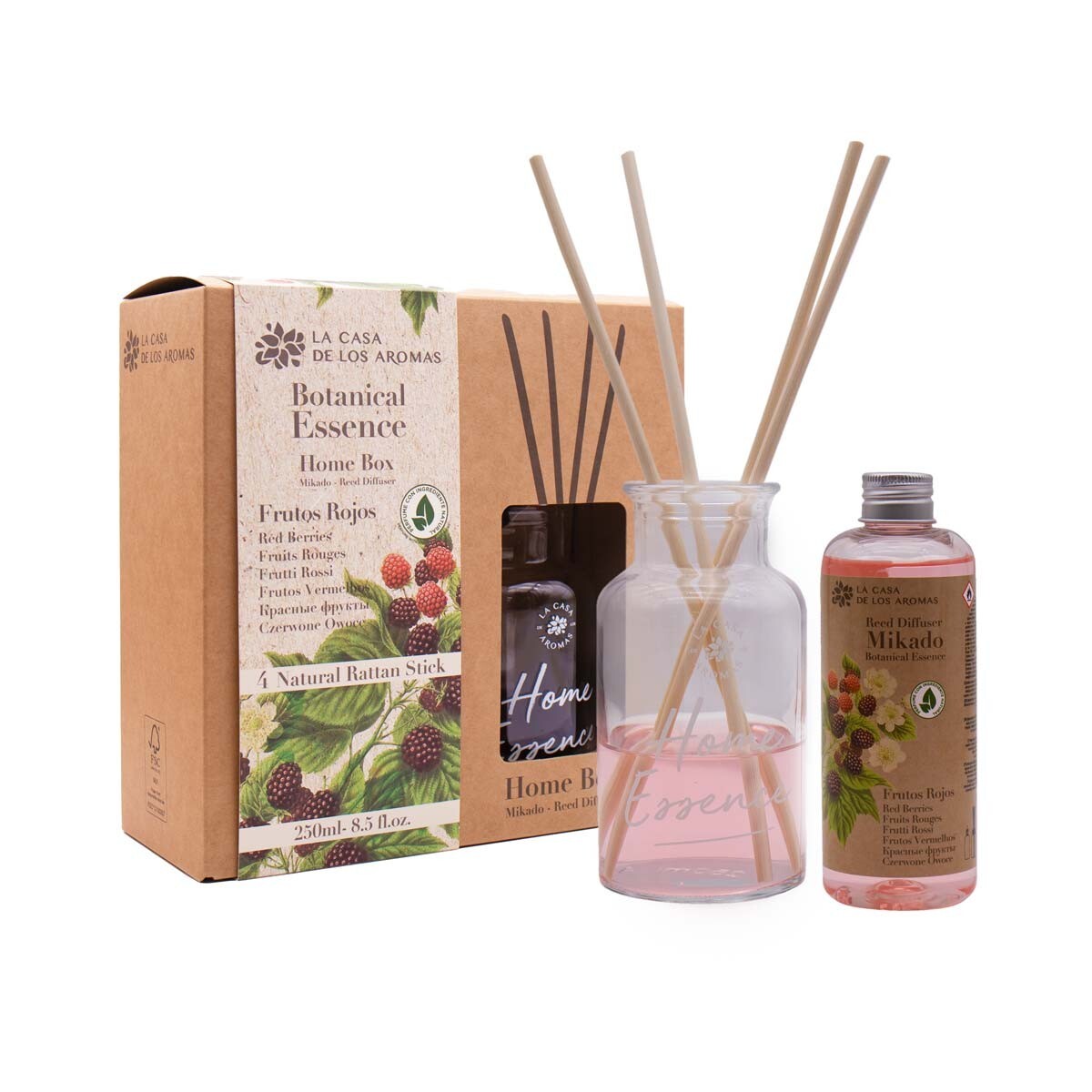 

Набор La Casa De Los Aromas Reed Diffuser XL Botanical Home Box Red Fruits, 3 предмета