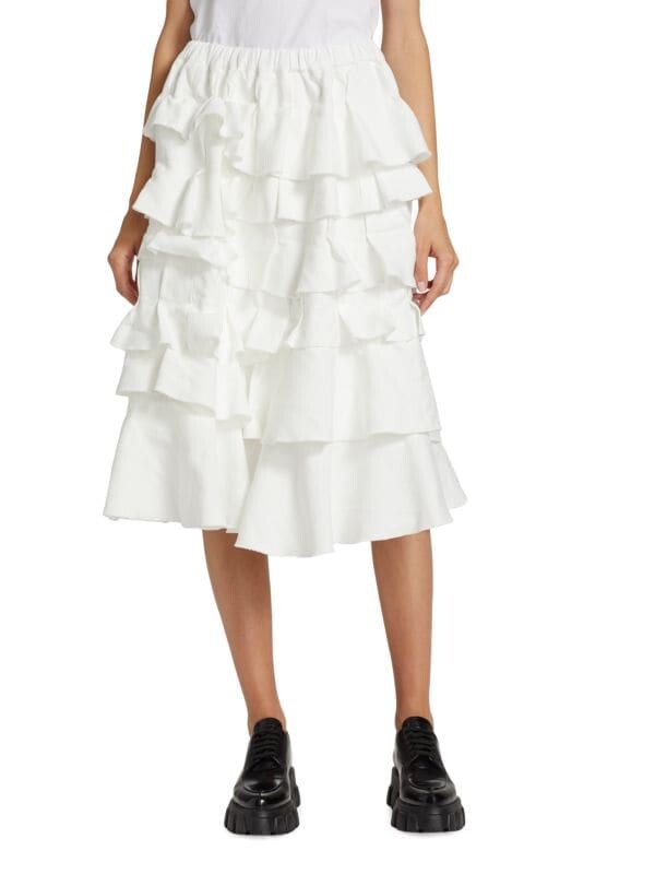

Многоуровневая юбка-миди с оборками Comme des Garçons Comme des Garçons White