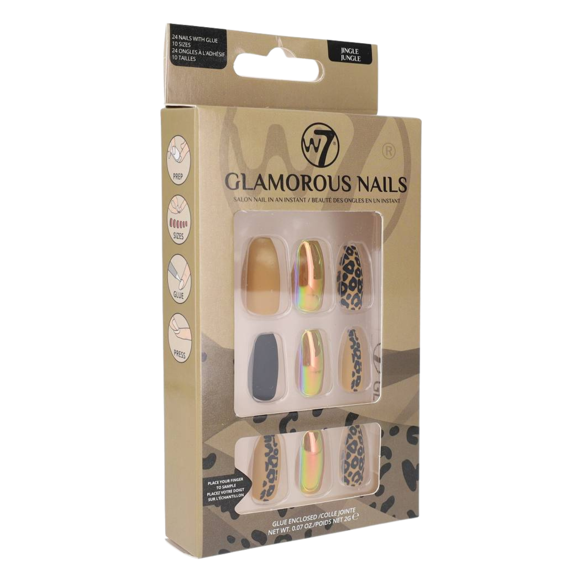 W7 Glamorous Nails накладные ногти Jungle Jungle, 24 шт/1 упаковка
