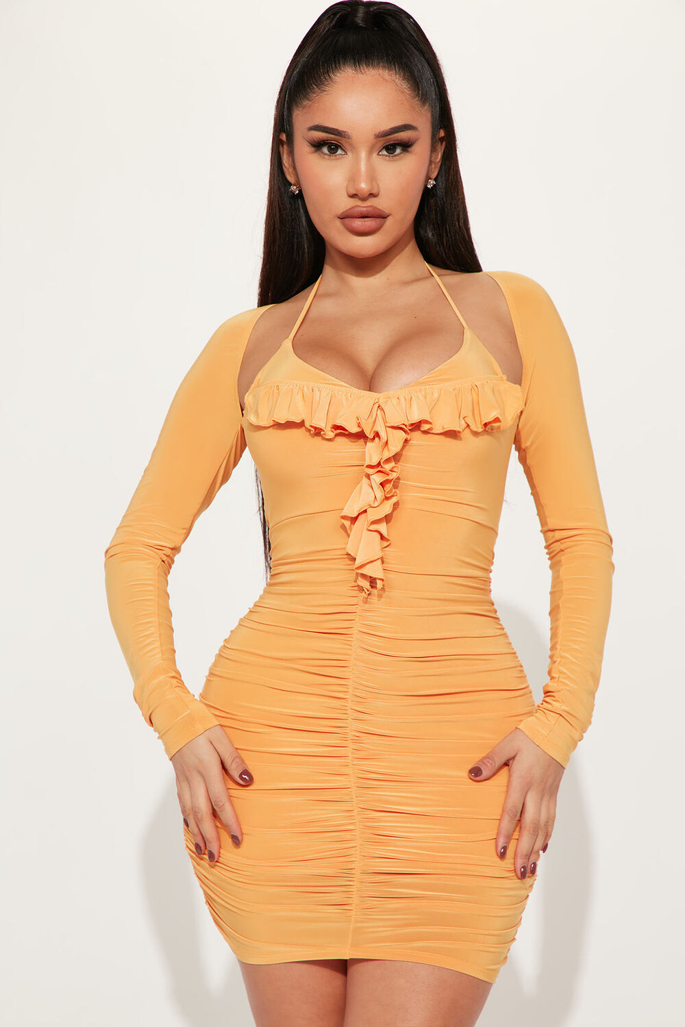 

Мини платье Fashion Nova D32293VEN, оранжевый