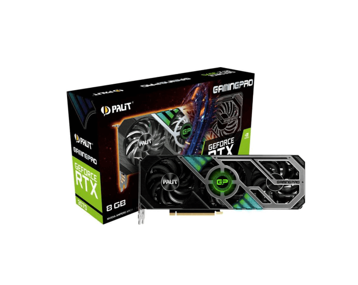 Видеокарта Palit NVIDIA GeForce RTX 3070, PA-RTX3070 GAMINGPRO 8G V1 LHR, 8ГБ, GDDR6, LHR, Ret NE63070019P2-1041A / LHR - фото