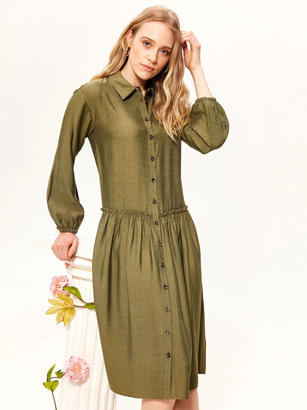 

Женское платье с длинным рукавом LCW Casual