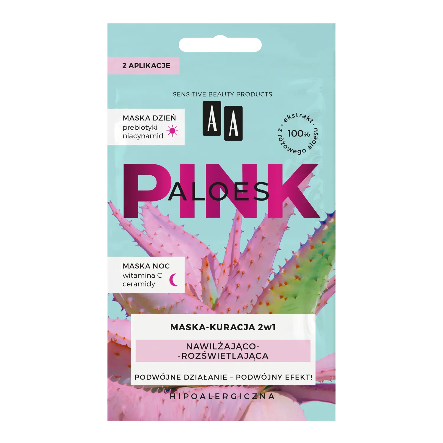 

AA Aloes Pink увлажняющая маска для лица, 2x4 мл