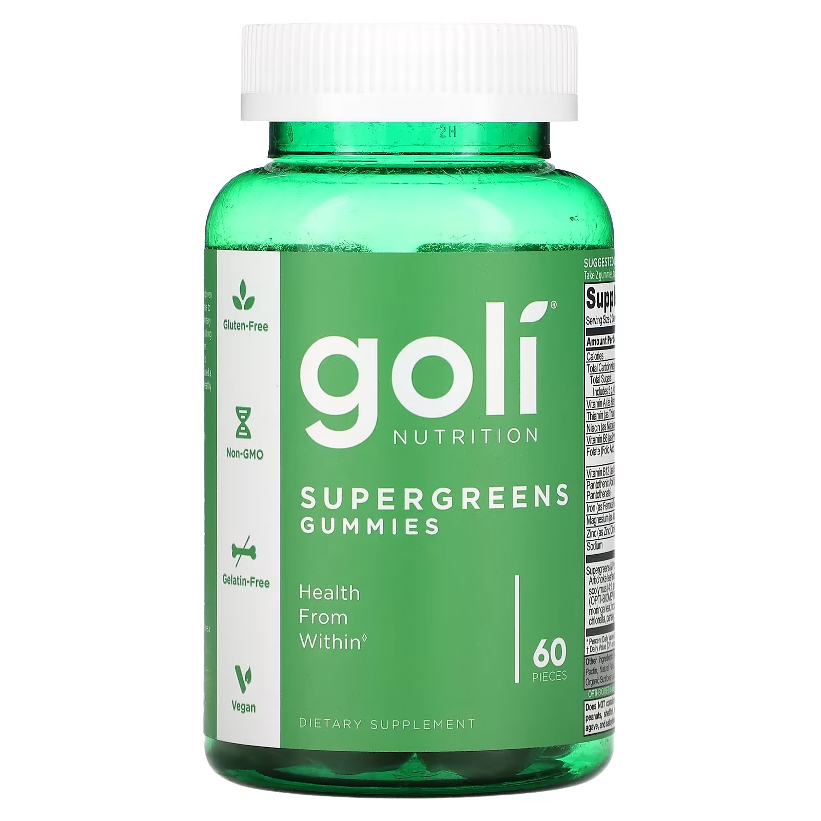 Goli Nutrition Жевательные таблетки Supergreens, 60 шт goli nutrition жевательные мармеладки тройного действия для иммунитета 60 шт