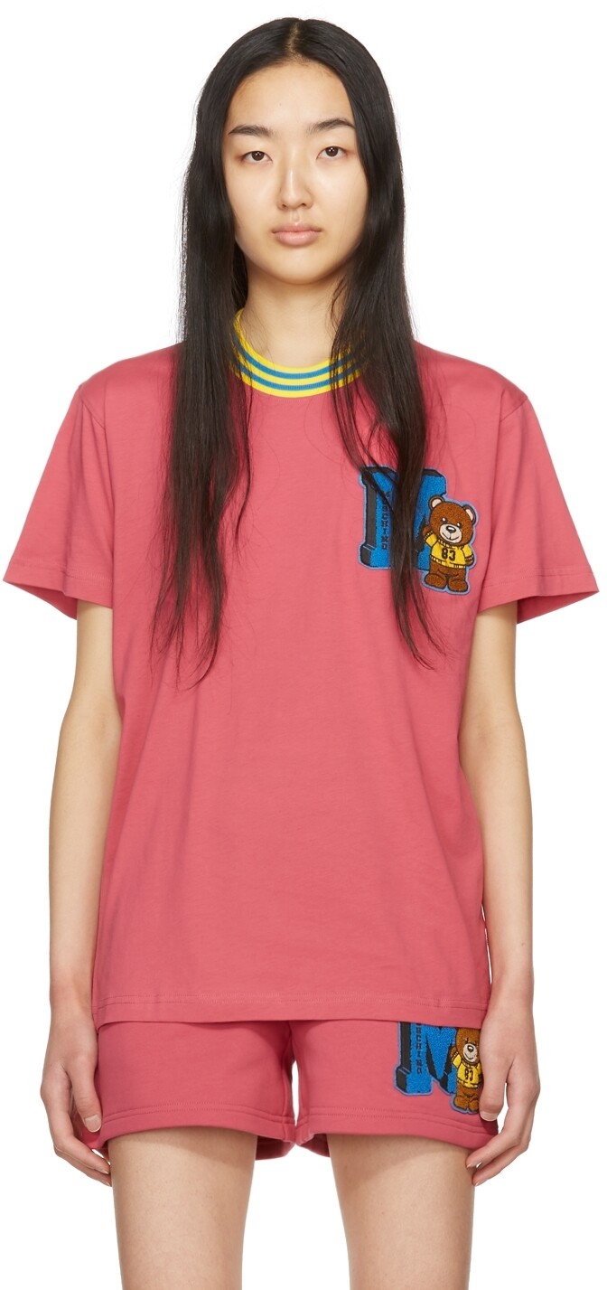 

Розовая футболка из органического хлопка Moschino