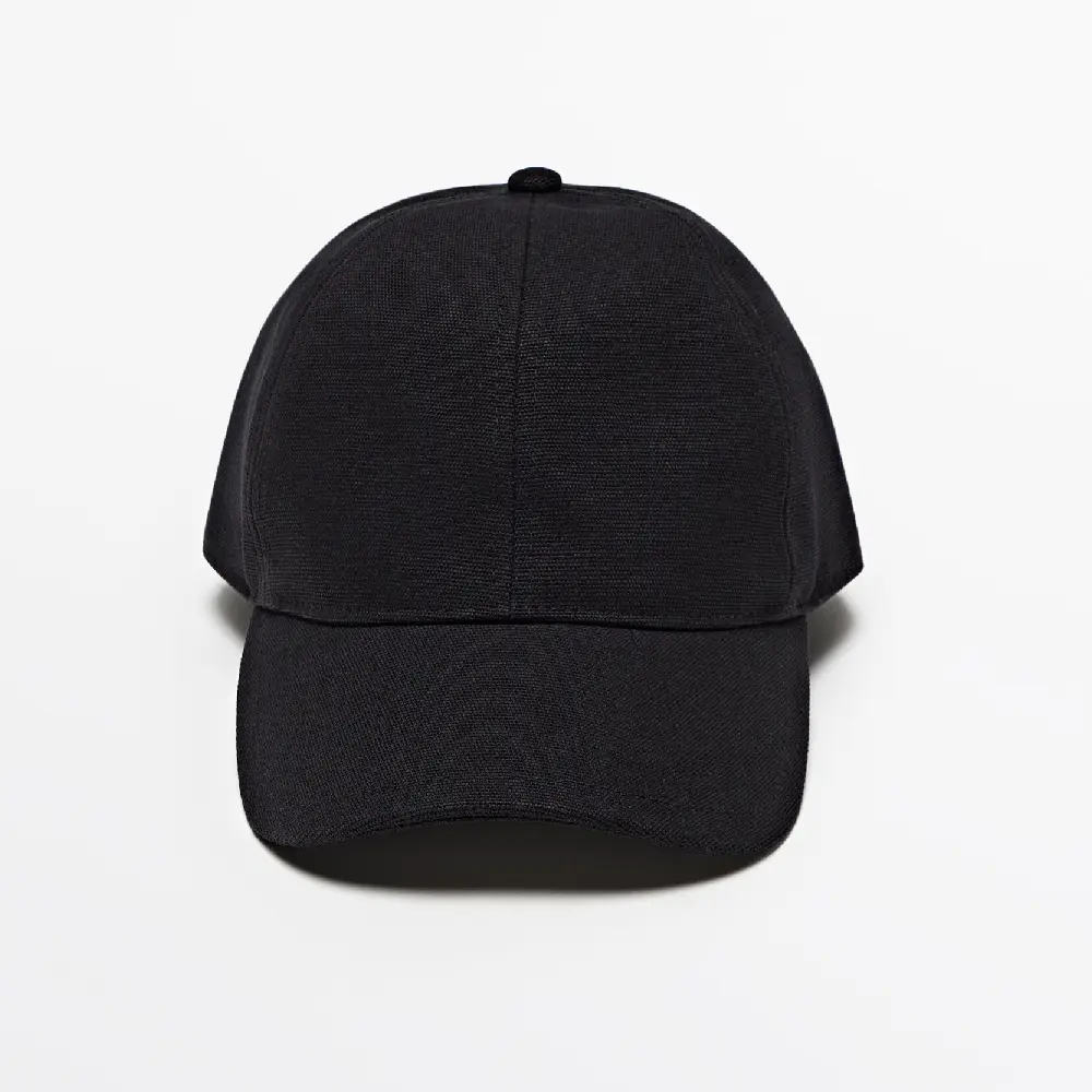 Бейсболка Massimo Dutti Cotton Canvas, черный scarlett organic cap дышащая бейсболка с регулируемым ремешком animal бежевый