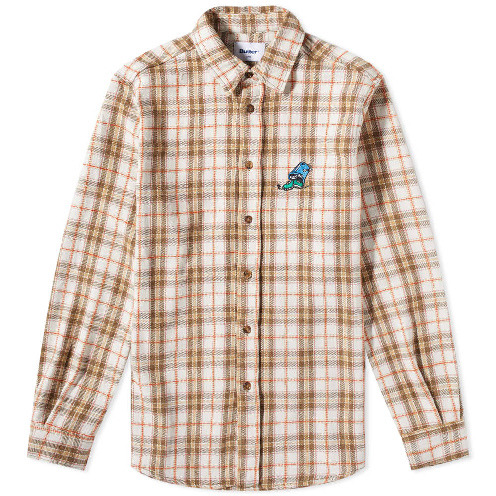 куртка рубашка butter goods insulated plaid zip thru размер l коричневый Рубашка Butter Goods Bucket Plaid Shirt