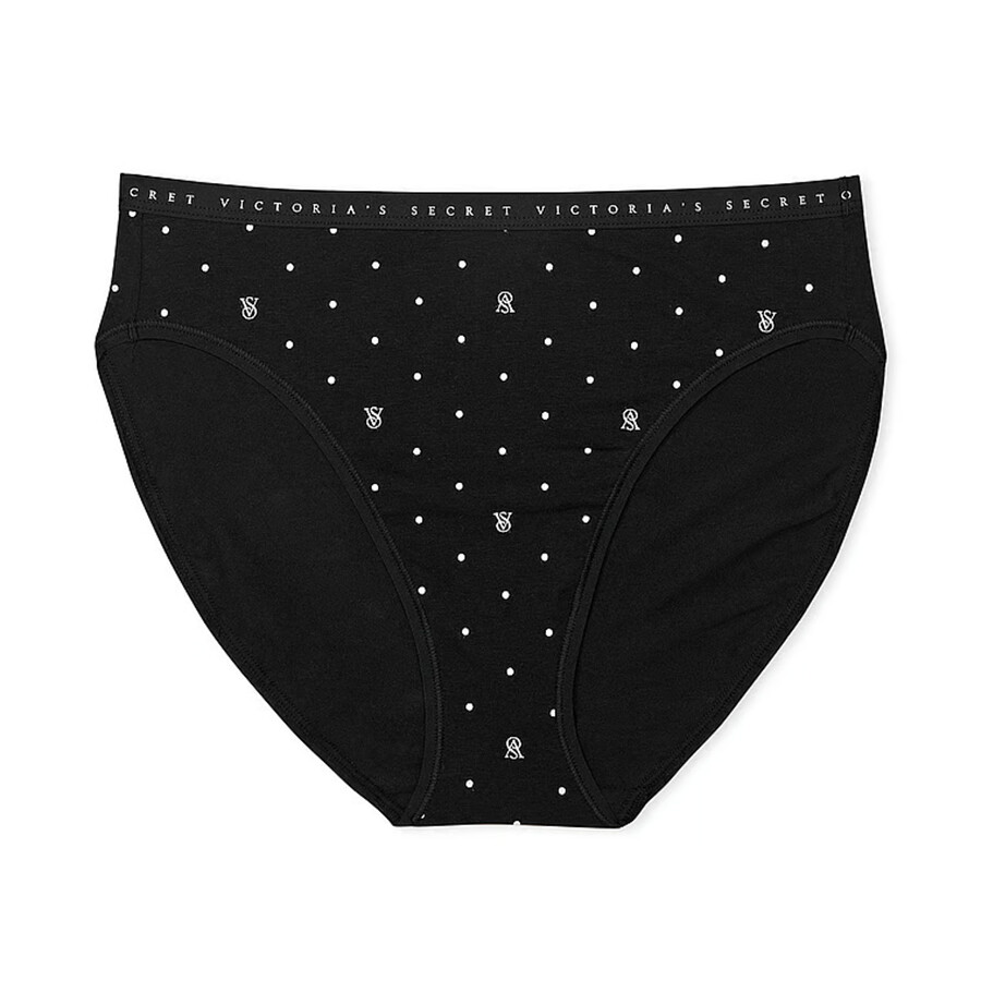 

Трусы Victoria's Secret Stretch Cotton High-Leg Brief Classic, черный/горох