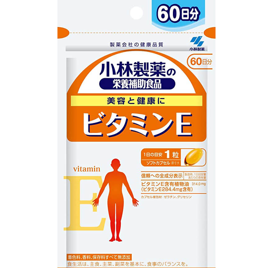 Витамин E Kobayashi Pharmaceutical, 60 капсул витамин с 900мг be first 90 капсул антиоксидант для иммунитета кожи сосудов обмена веществ