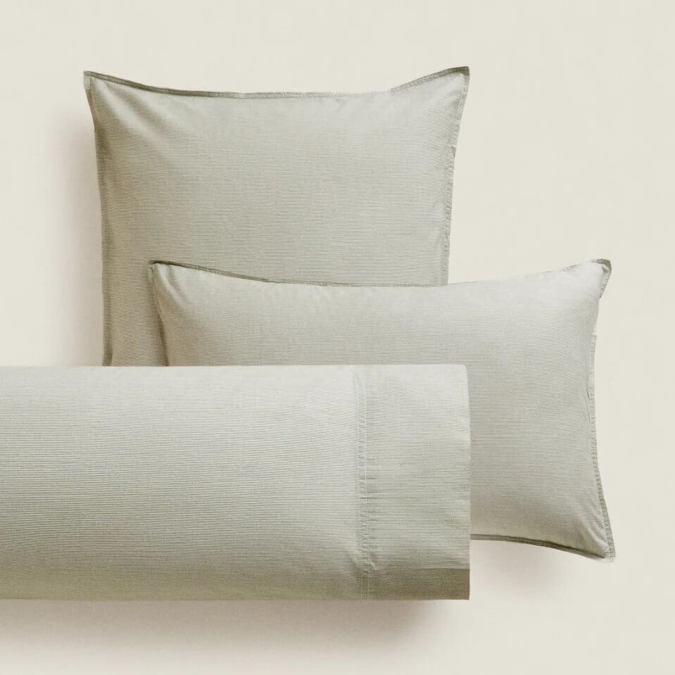 

Наволочка Zara Home Striped Cotton, зеленый
