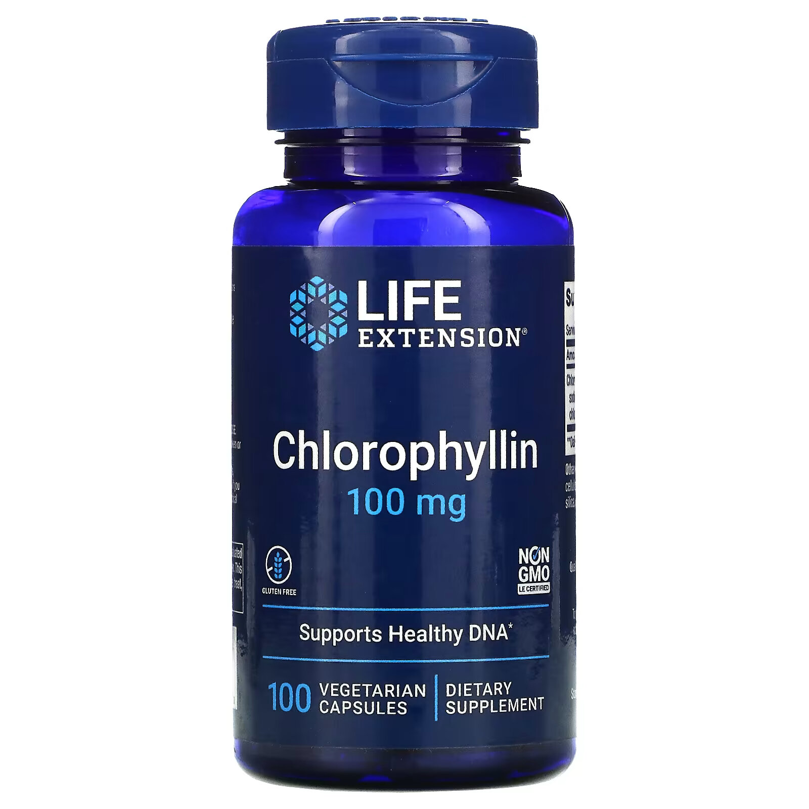 Life Extension, Хлорофиллин, 100 мг, 100 вегетарианских капсул life extension ванадилсульфат 7 5 мг 100 вегетарианских таблеток