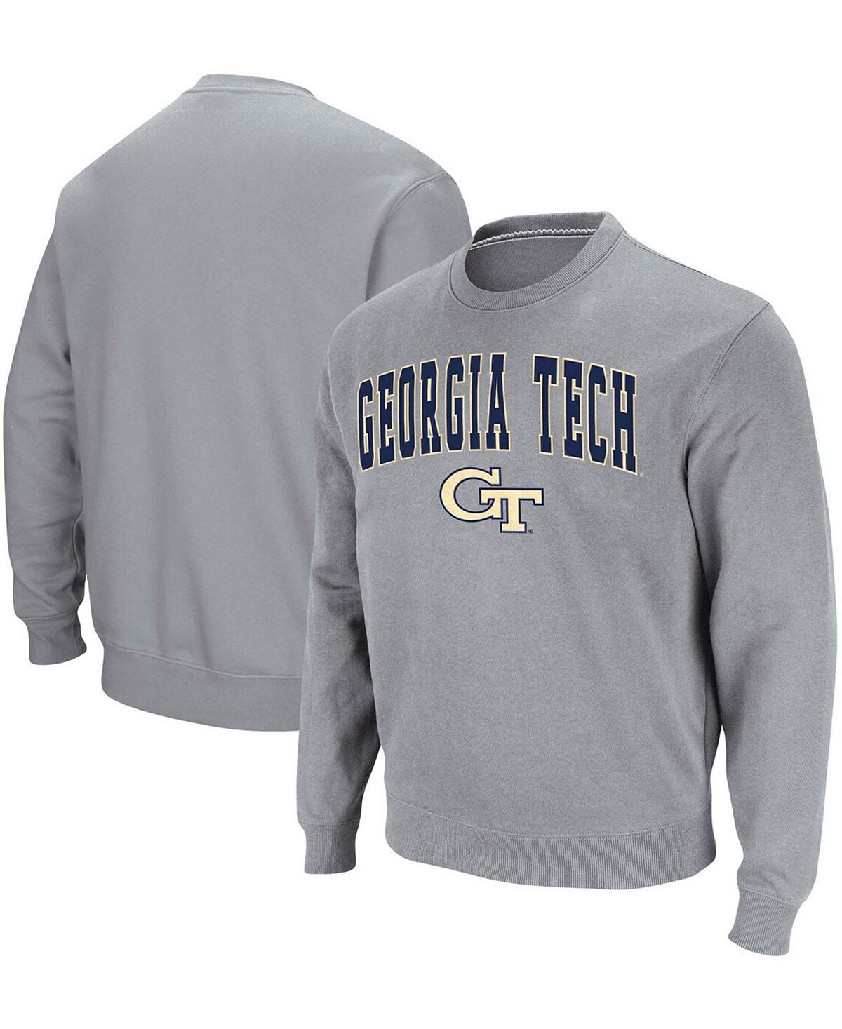 

Мужская серая меланжевая куртка georgia tech yellow jackets arch & logo tackle twill pullover sweatshirt Colosseum, мульти