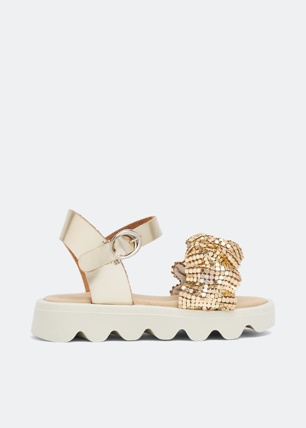 

Сандалии BABYWALKER Wrinkled strass sandals, золотой