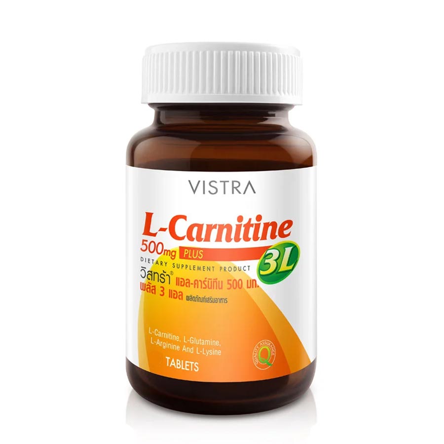 Пищевая добавка Vistra L-carnitine 500 mg Plus 3L, 60 таблеток