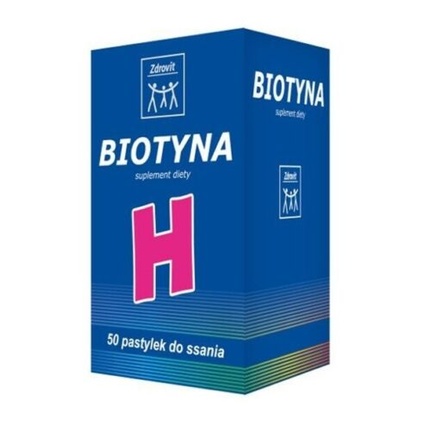 Zdrovit с биотином и вкусом ананаса, 50 жевательных таблеток, для здоровья волос, кожи, ногтей