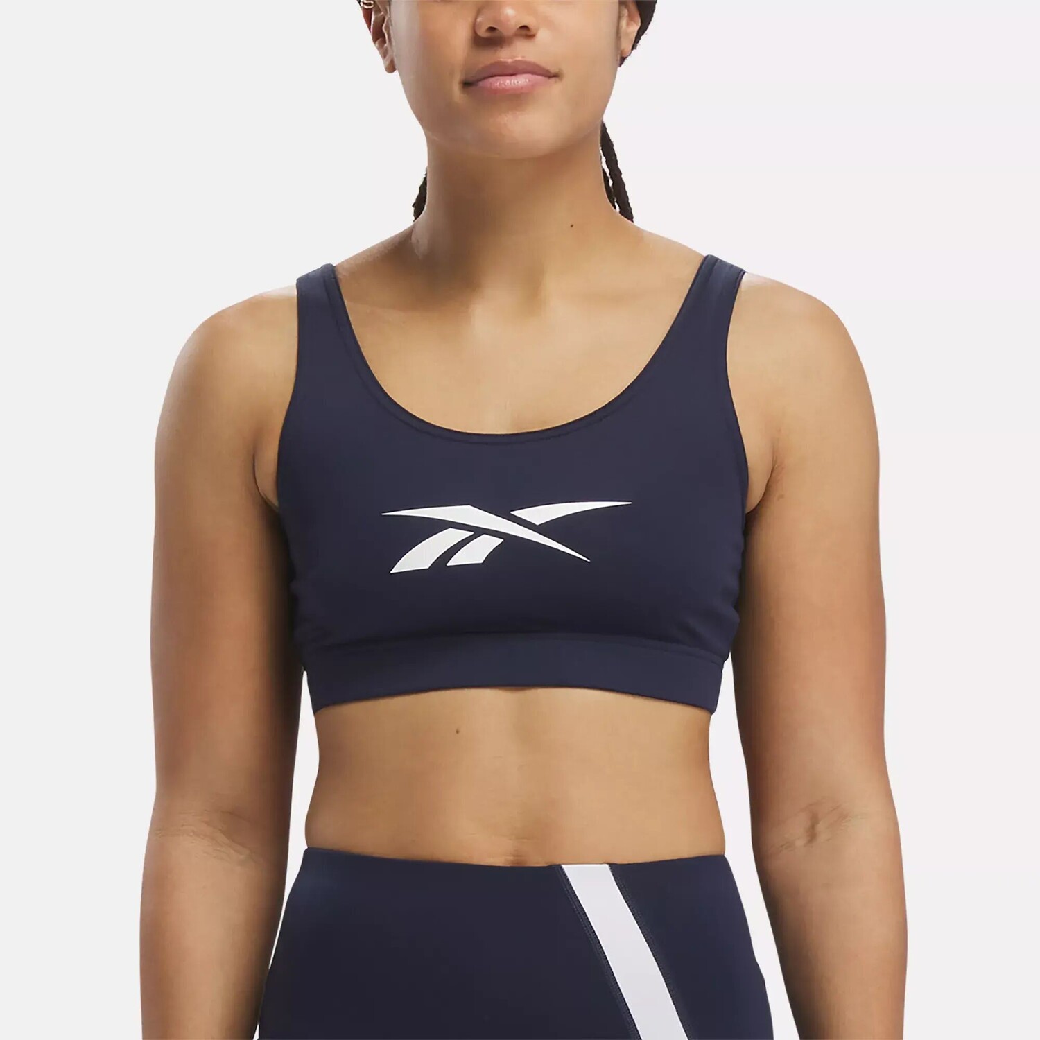 

Спортивный бюстгальтер для тренировок Reebok, темно-синий/белый
