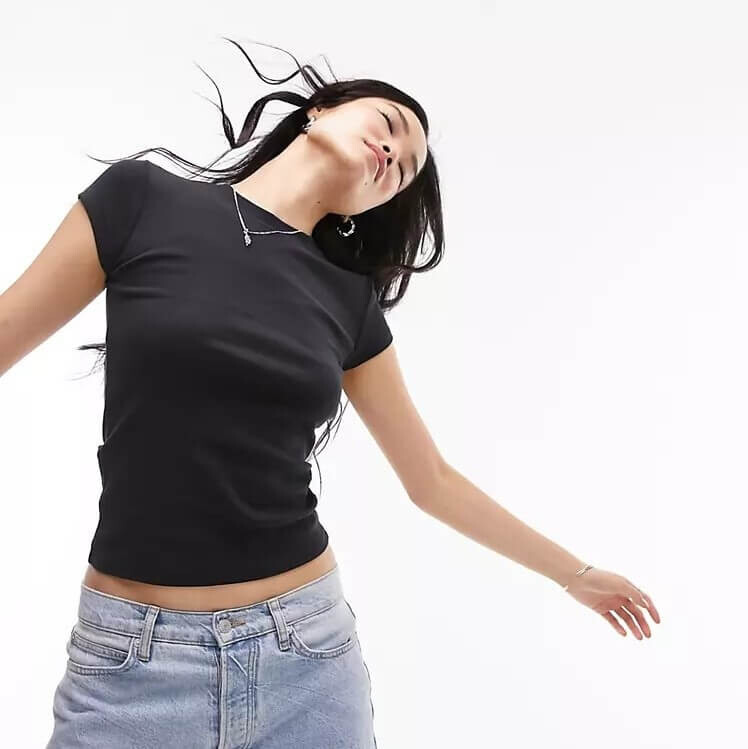 

Футболка Topshop Longline Everyday, черный