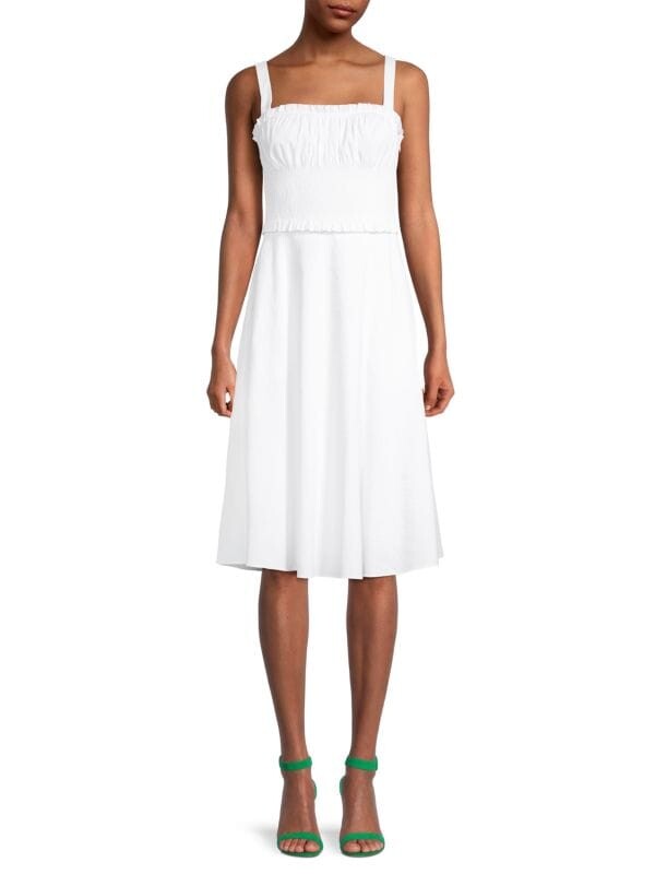 

Присборенное платье до колен Ungaro White