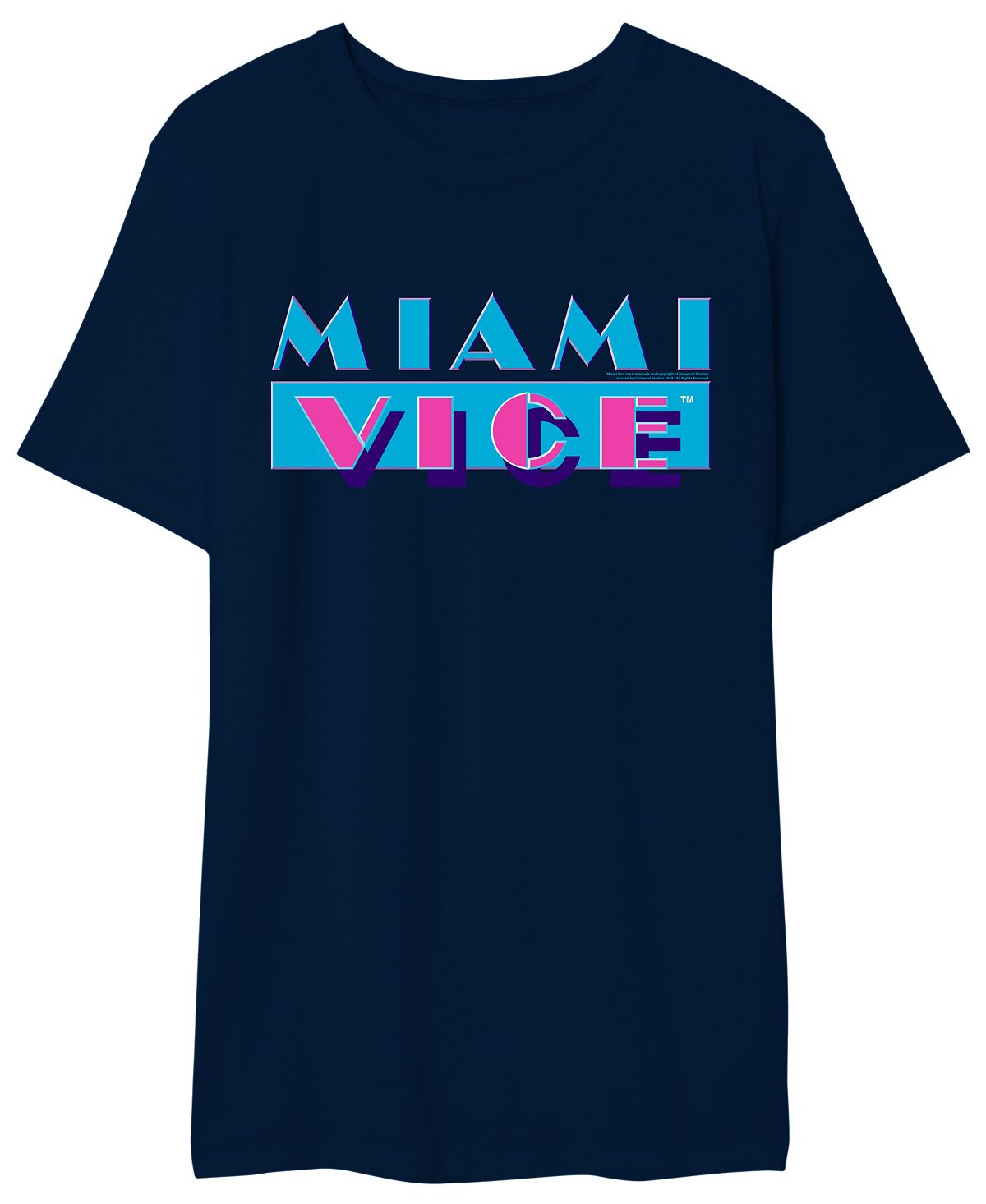 Мужская футболка с логотипом miami vice AIRWAVES, синий 2022 f1 футболка мужская формула один водитель 33 verstappen печатная мужская и женская мужская футболка с коротким рукавом и логотипом super team