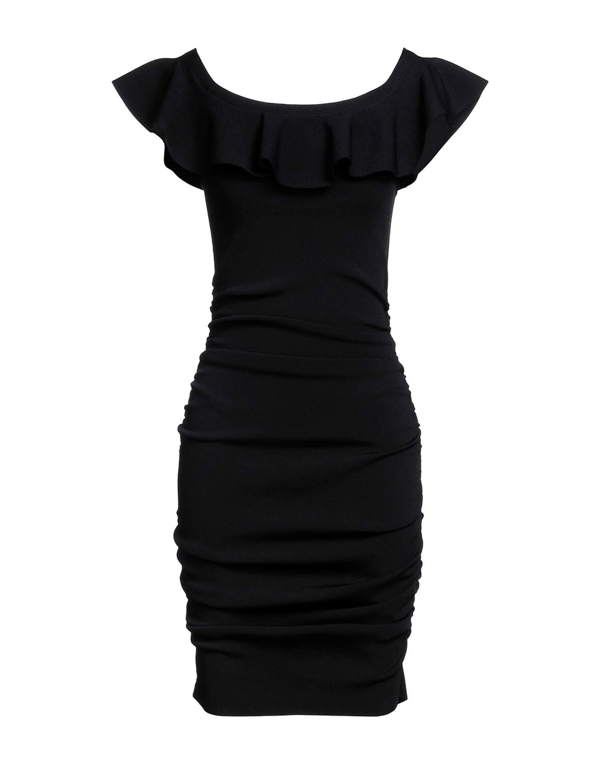 

Короткое платье с рюшами на вороте CELINE, черный