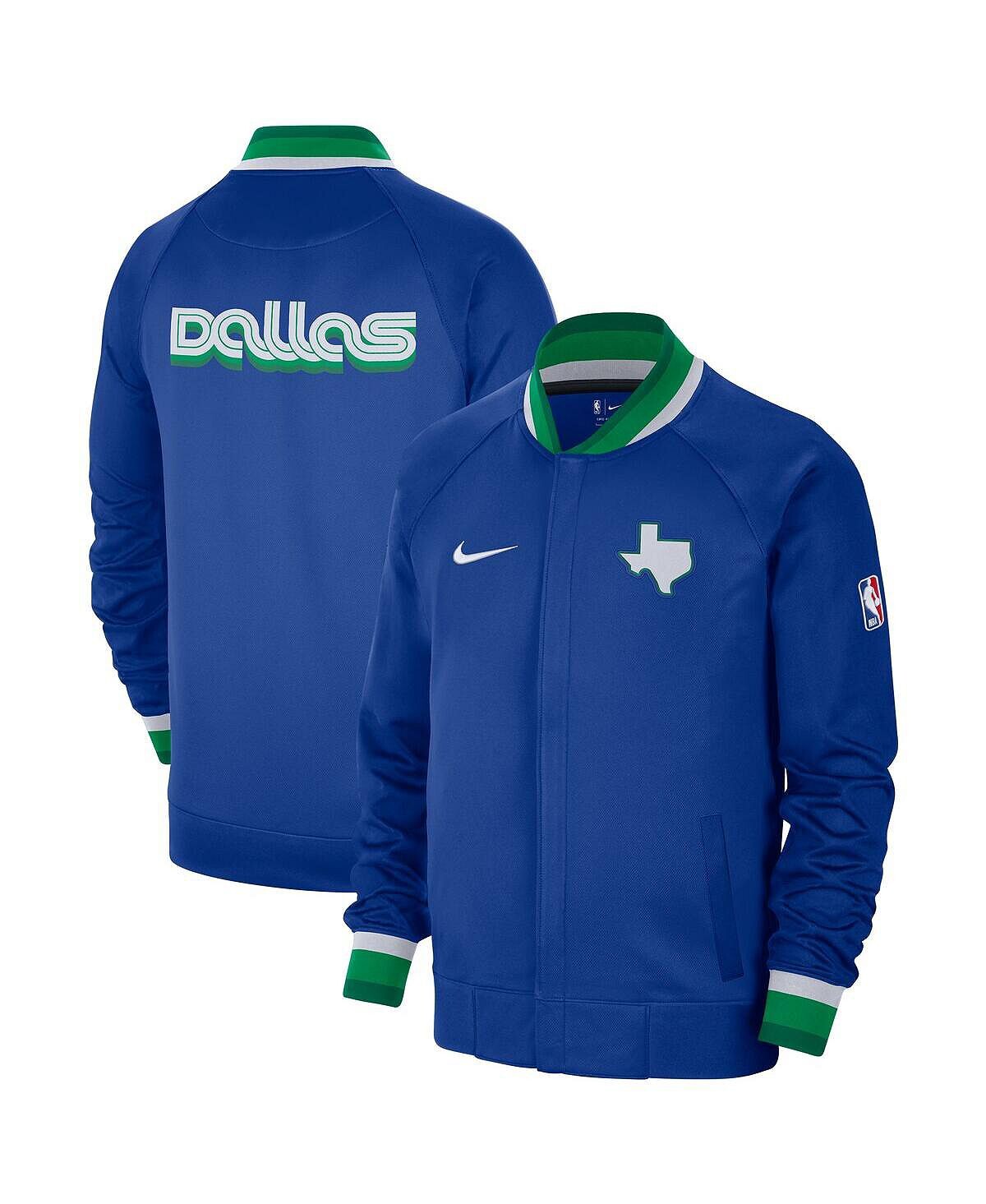 

Мужская сине-белая куртка dallas mavericks 2022, 23 city edition showtime thermaflex с молнией во всю длину Nike, мульти, Белый