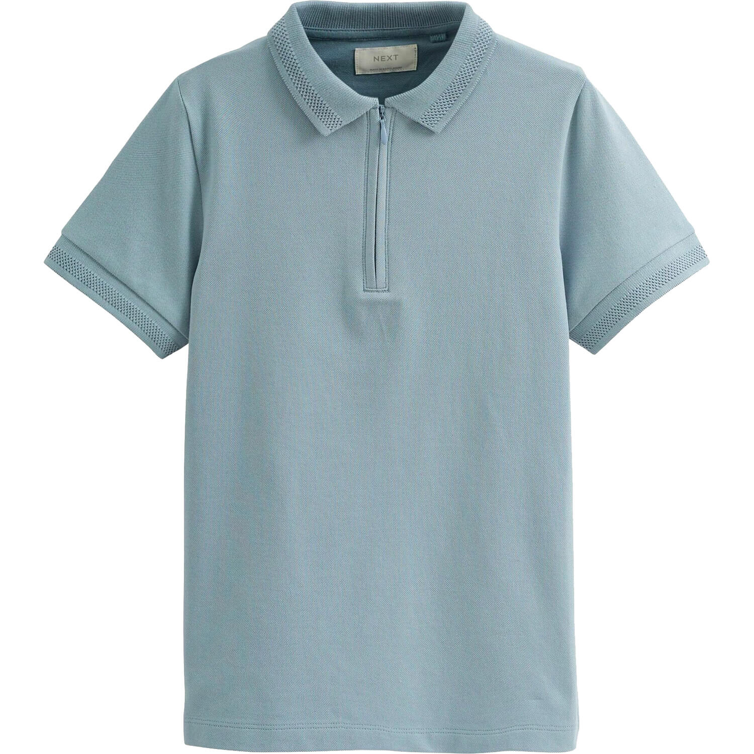 

Футболка-поло Next Short Sleeve Zip Neck Standard, светло-синий