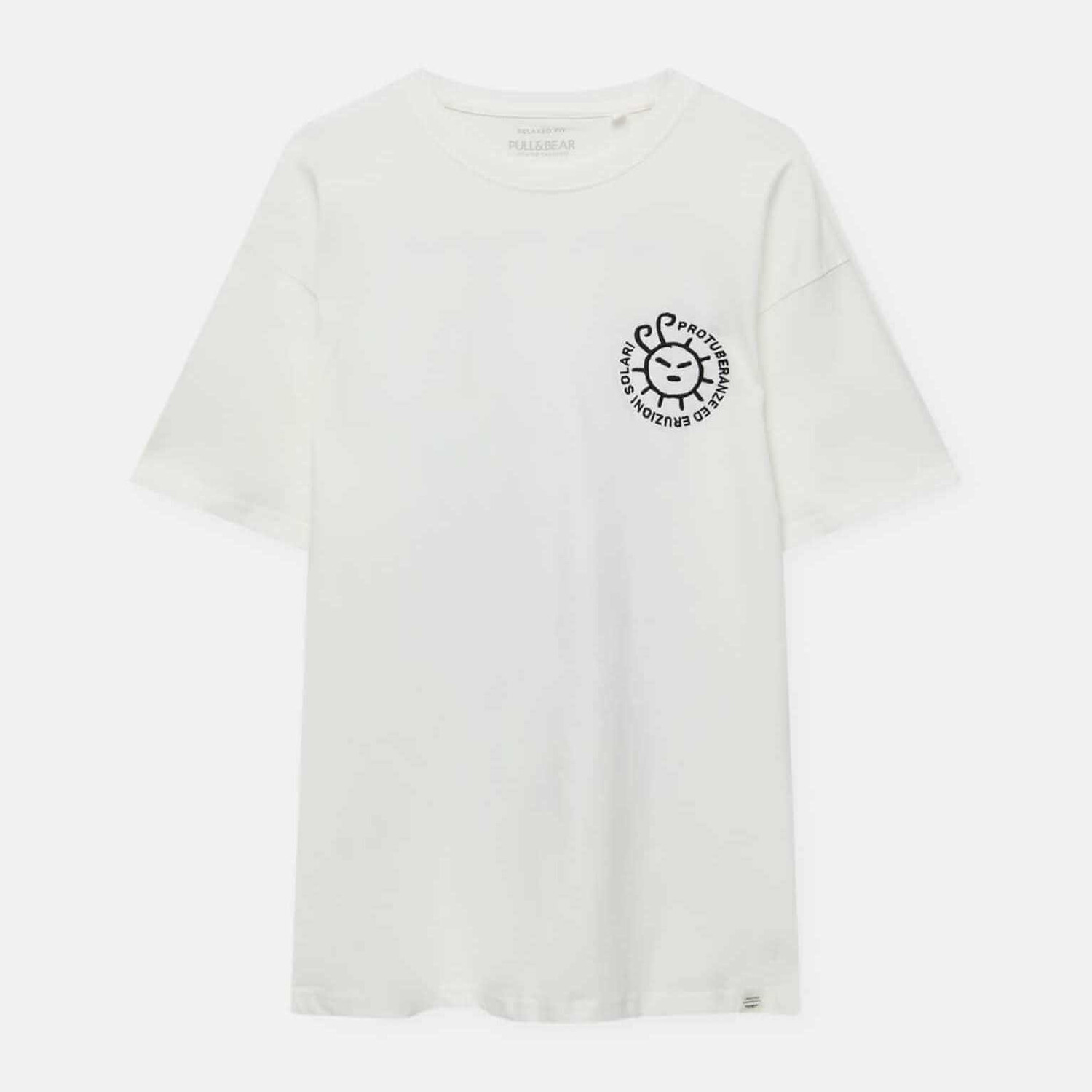 

Футболка Pull&Bear Short Sleeve With Embroidered Sun, белый