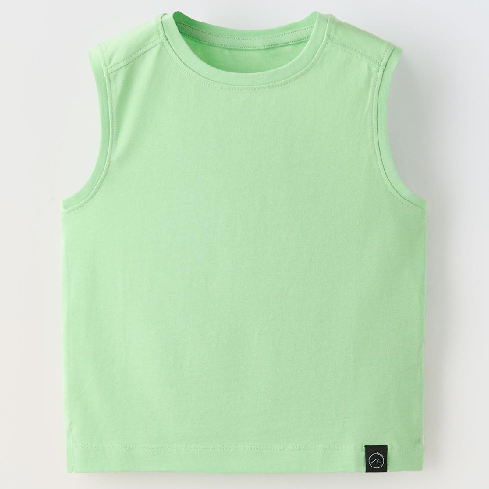 Топ Zara Sleeveless With Label, зеленый блуза zara with side vents зеленый